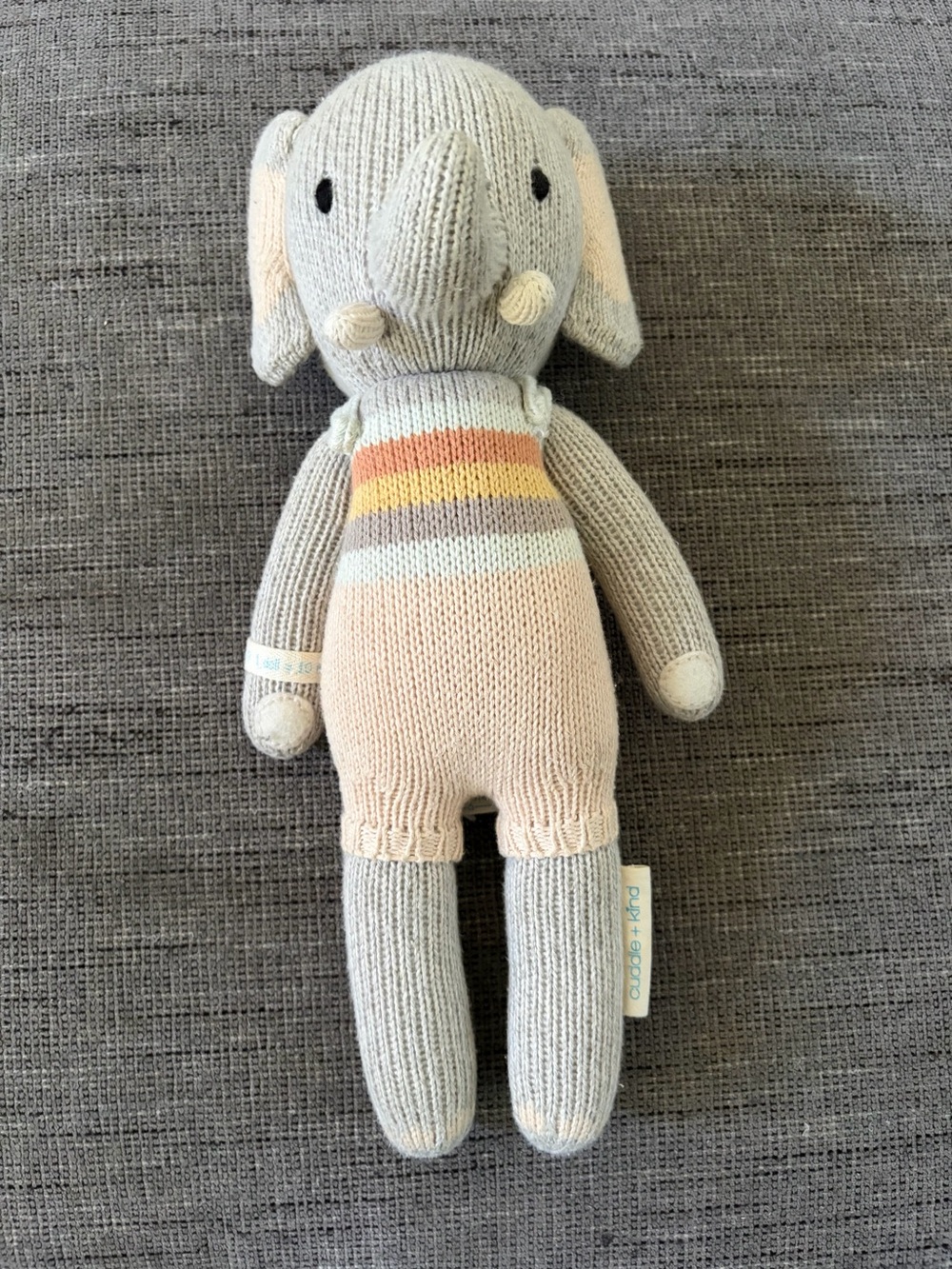 Cuddle and Kind Evan The Elephant  Doll 13" Handmade Knitted Plush